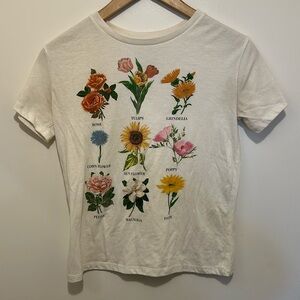 Fifth Sun Botanical Print White Tee - X Small